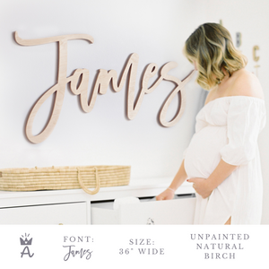 Custom Wooden Name Sign - All Script Fonts  (Instant Font Preview)